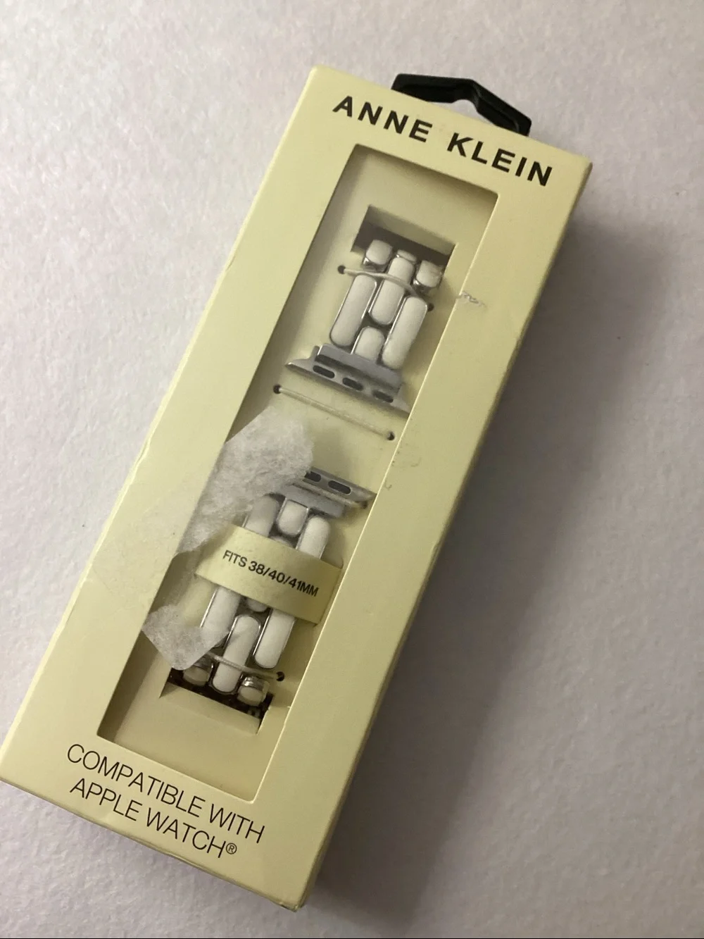 Anne Klein White Ceramic Link Band for Apple Watch (38/40/41mm)